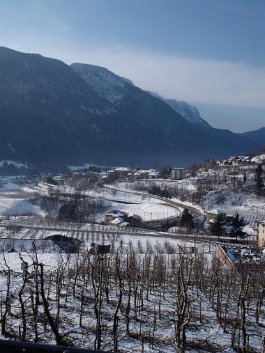 Val di Sole a městečko Malé v zimě