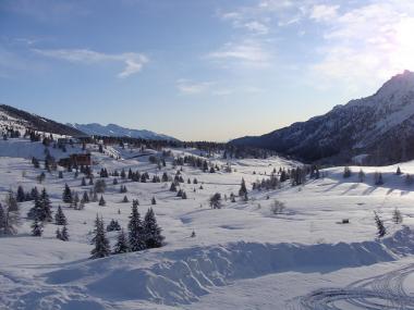 Italské údolí Val di Sole v zimě